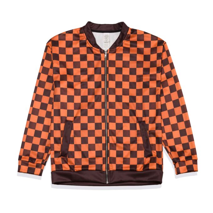 Relaxed Fit Check Printed Bomber Jacket