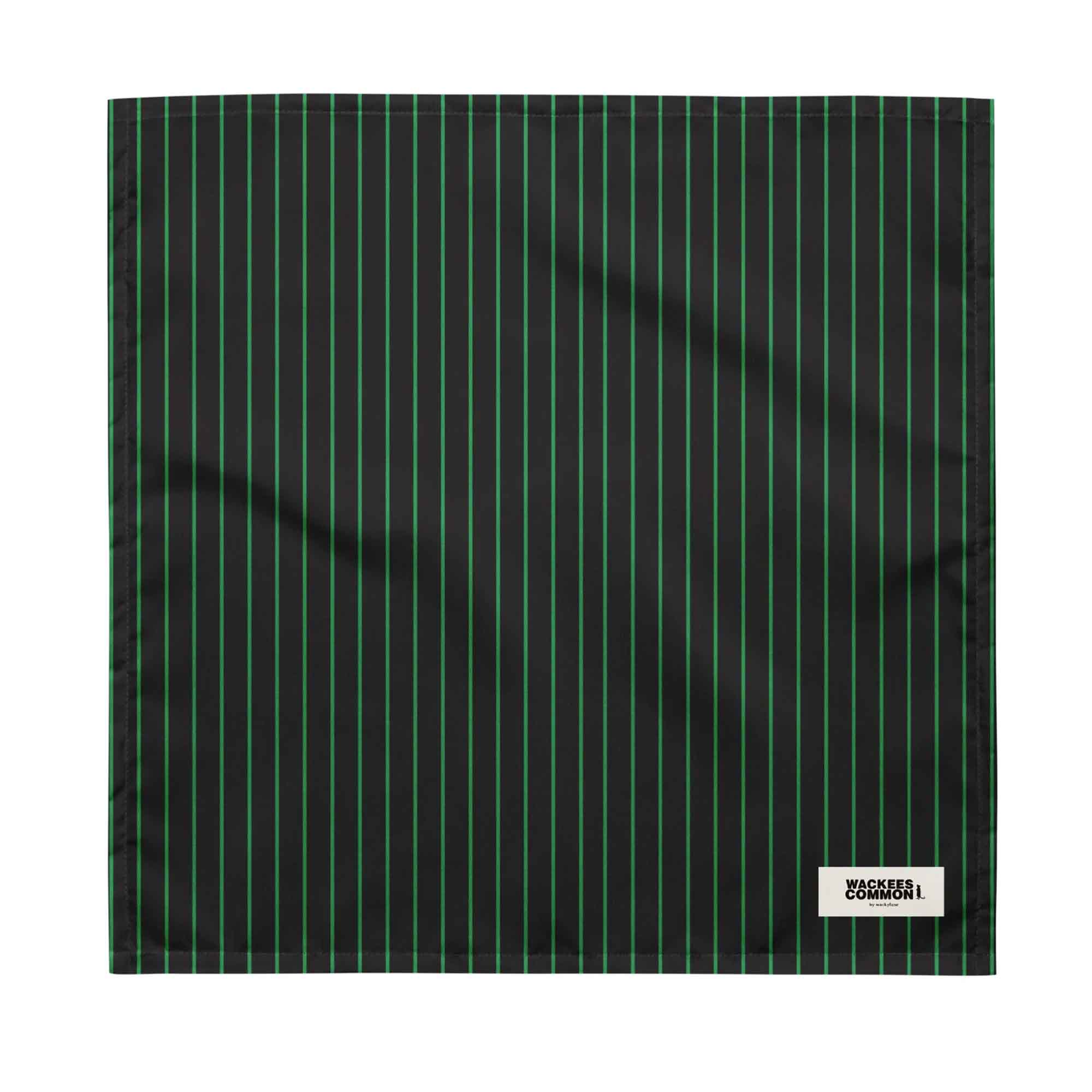 Striped print scarf in black