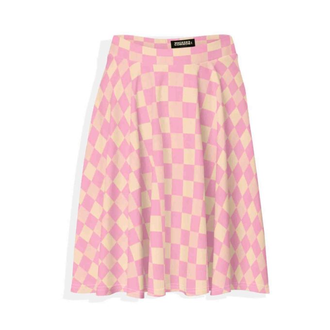 Vichy check mini skater skirt #1 - M