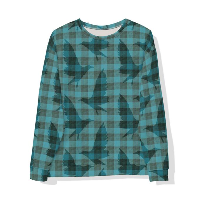 Sudadera estampada pájaros vichy #1