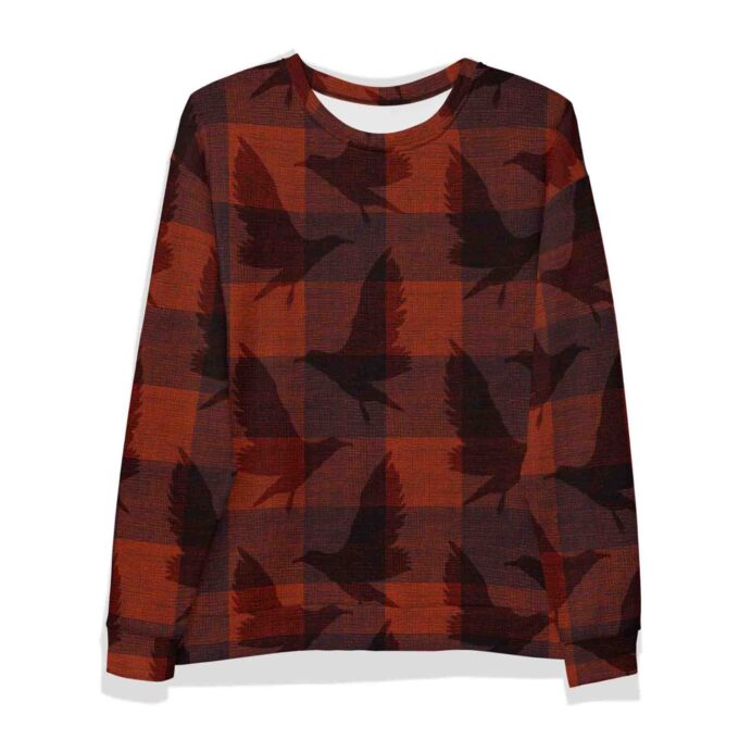Vichy birds print sweatshirt #4