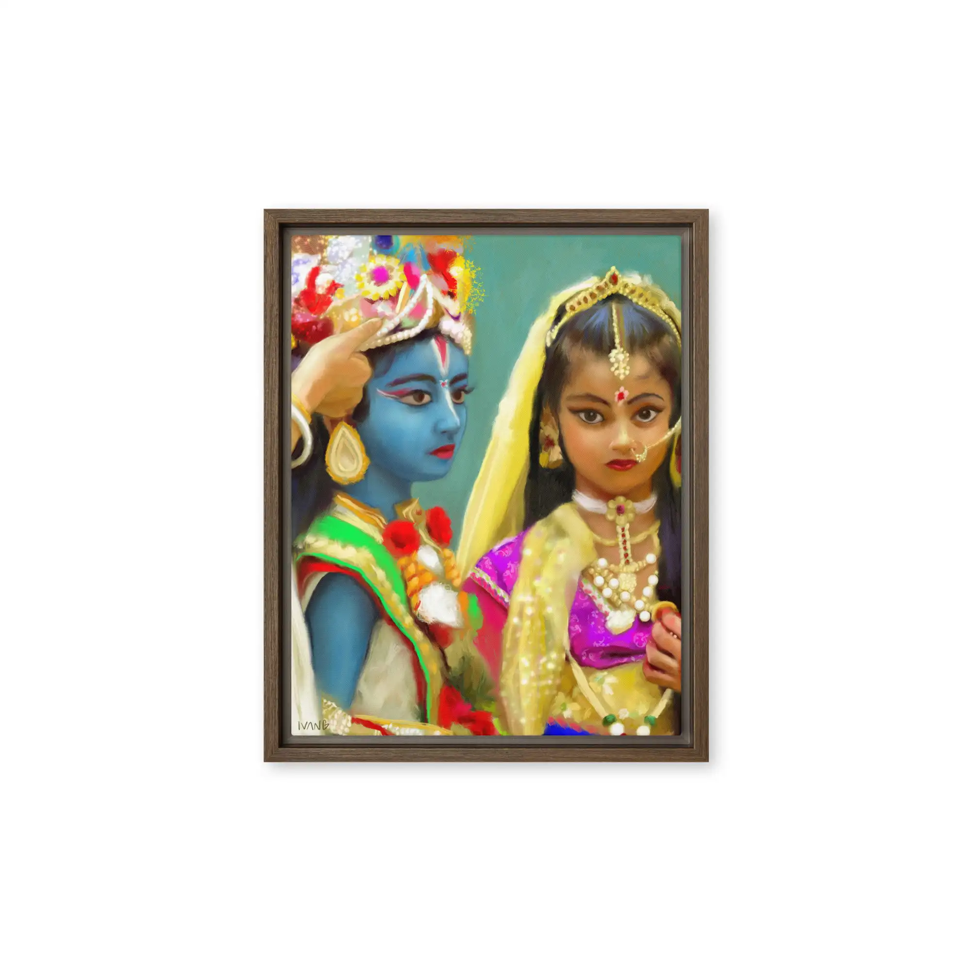 the Holi Colors Framed Canvas